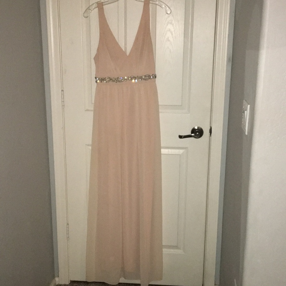 Blush long formal dress for prom or a wedding!